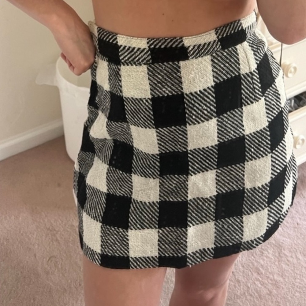 Black and white checkered shirt